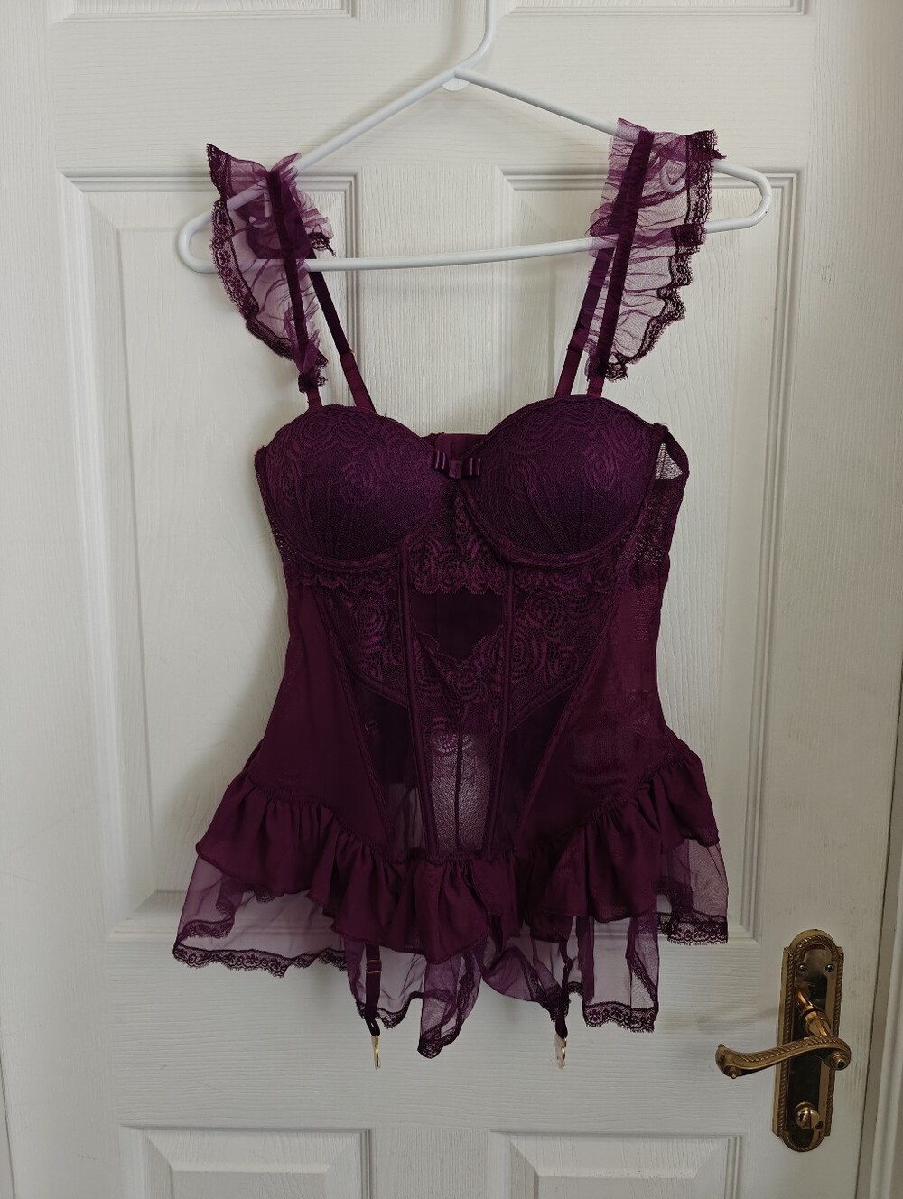 BNWOT WHimsical Fairy Lace Corset Bustier Lingerie With Garter Straps.